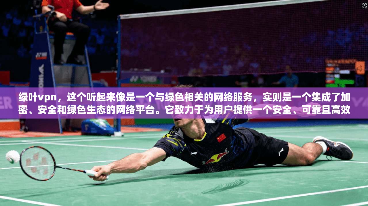 绿叶vpn，这个听起来像是一个与绿色相关的网络服务，实则是一个集成了加密、安全和绿色生态的网络平台。它致力于为用户提供一个安全、可靠且高效的服务，同时通过绿色技术实现生态可持续